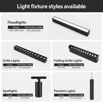 éclairage led spots clips magnétiques rail noir moderne 249 2000 lumens cct