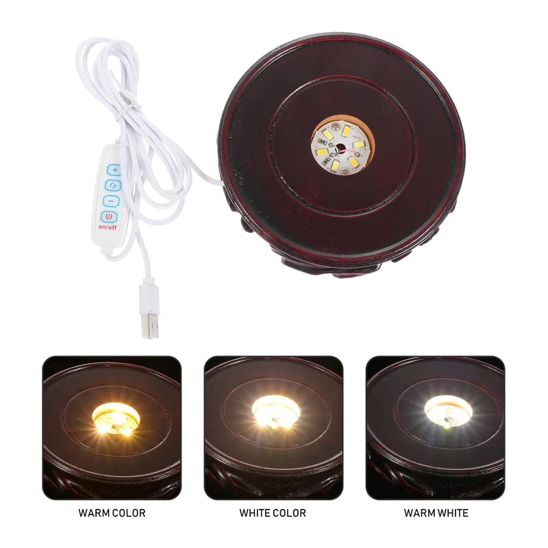 support lampe led marron texture bois classique câble usb base bois led neutral warm
