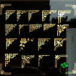stickers décoratifs ornementaux art déco adhésifs pvc taille 14x14cm 20x20cm 28x28cm 38x38cm floraux géométriques