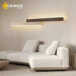 applique murale moderne pierre naturelle marron foncé led mur 130cm cuisine chambre salon