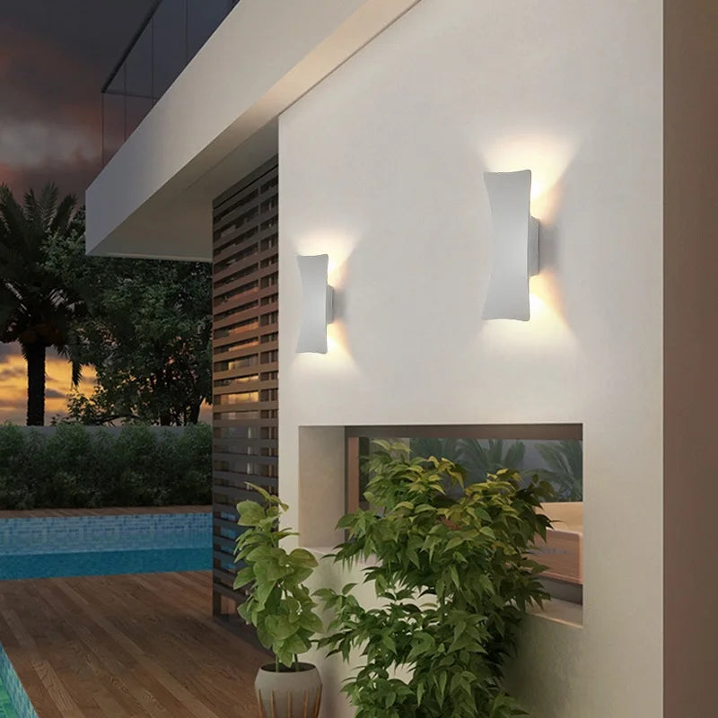 applique murale led moderne impermepable aluminium noir exterieur 2492000lm 85265v