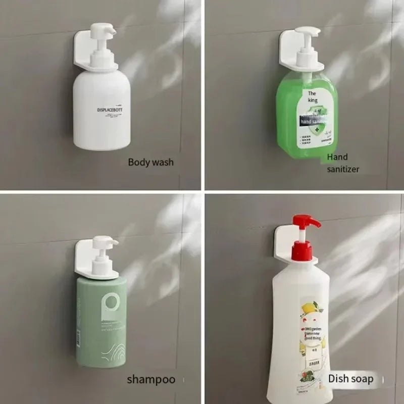 porte flacons mural adhésif blanc moderne minimaliste support brosses dents flacons savon gel douche