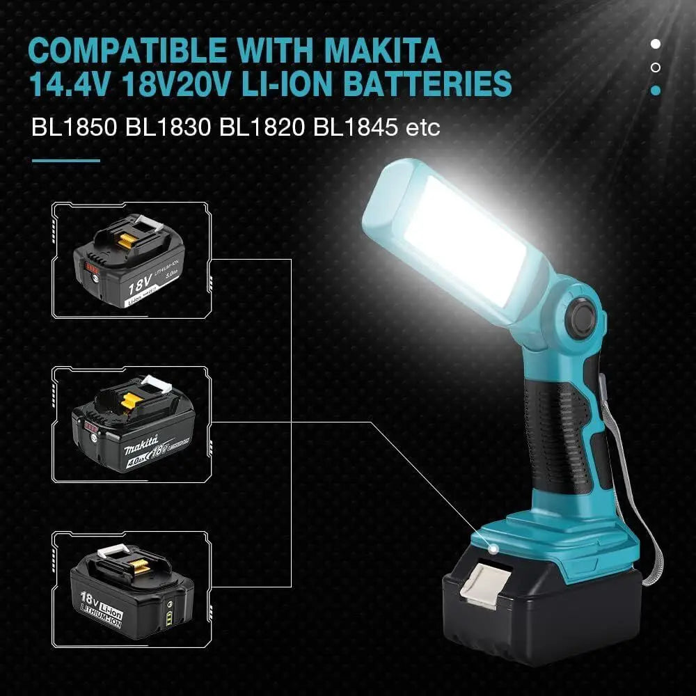 lampe torche led rechargeable bleu clair noir moderne clip charge usb makita