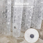 Rideau de douche transparent anti-moisissure en action