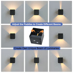 lampe murale led moderne 12w 24w blanc noir aluminium contemporain fixée vis adjustable