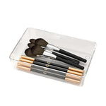 trousse rangement transparente compartiments points noirs maquillage organisation moderne plastique