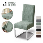 housse chaise salle manger gris carreaux moderne élastique polyester siège cuisine banquet