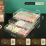 boîte rangement bijoux transparente velours pvc moderne poignées strass bagues colliers chaînes
