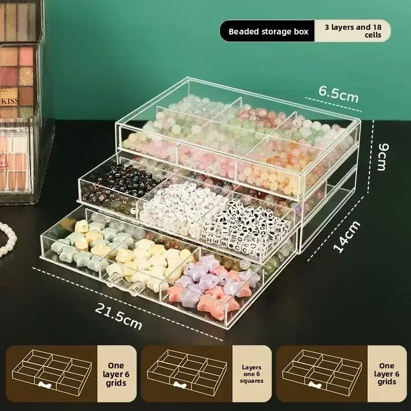 boîte rangement bijoux transparente velours pvc moderne poignées strass bagues colliers chaînes
