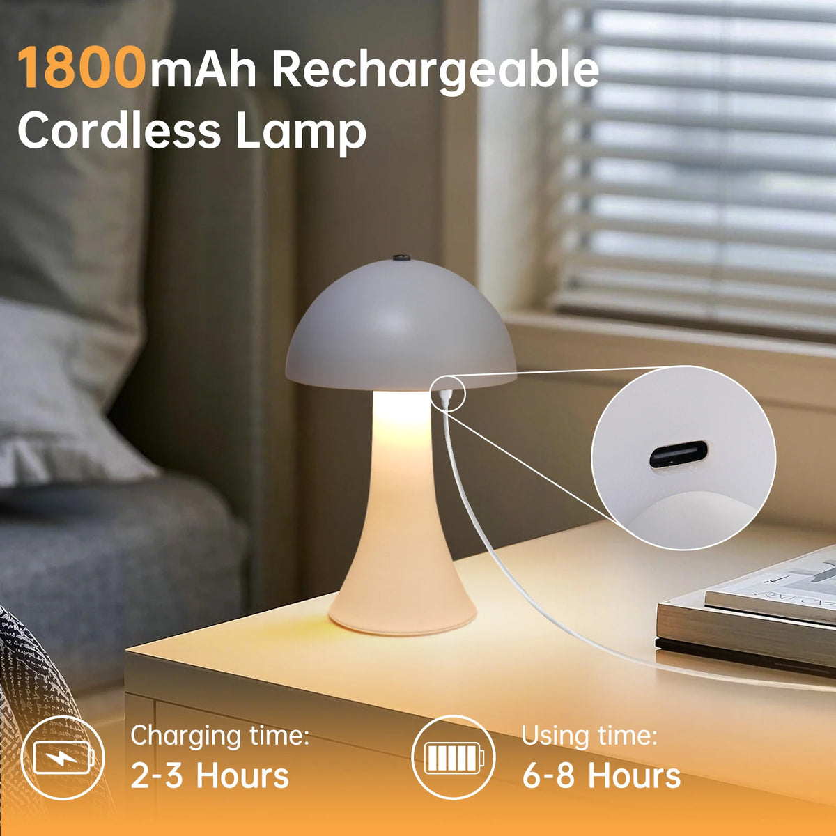 lampe table led rechargeable tactile chambre blanc moderne minimaliste