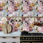 papier peint floral autocollant résistant l'eau vintage rustique moderne scandinave chambre salon