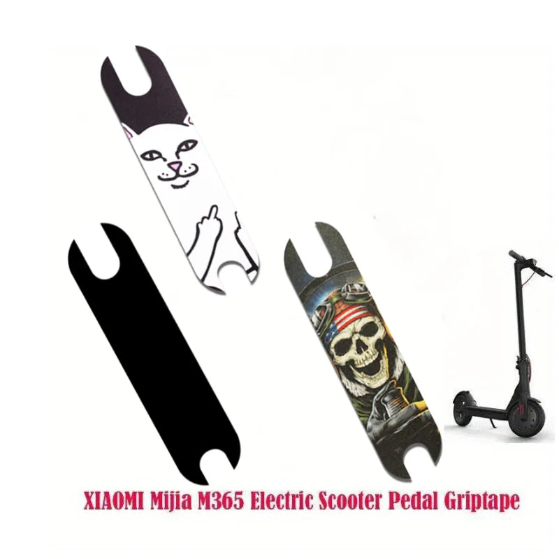 revêtement abrasif adhésif pédale scooter électrique motif chat crâne street art