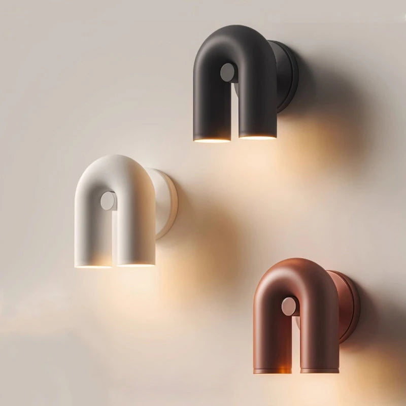 applique murale led moderne blanc noir marron rond minimaliste fixée mur 4000k 6000k 3000k