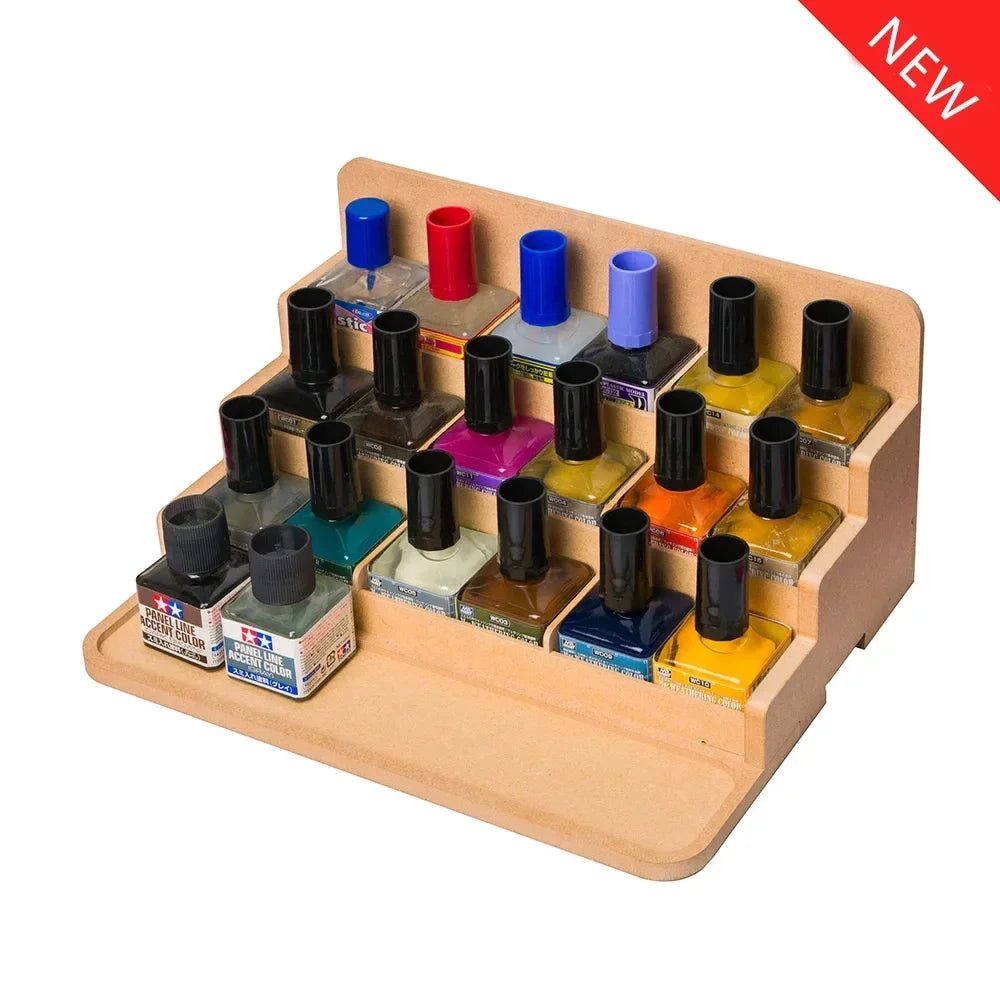 boîte rangement modélisme compartiments cartes peinture accessoires plateau central naturel pratique