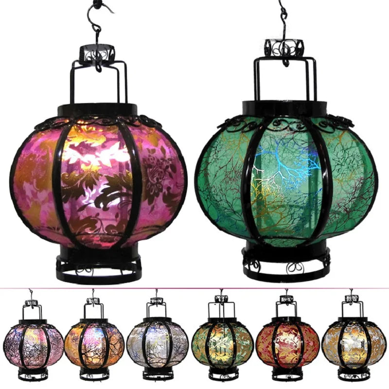 lanterne suspendue ronde artisanale décorative motif floral chinois fête nouvel an traditionnel