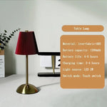 lampe table moderne plissée abat jour multicolore rechargeable tactile usb