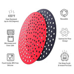 grilles cuisson friteuse air silicone antiadhésif rouge noir moderne cuisine vapeur