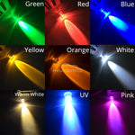 Diodes led bleu vert rouge jaune blanc rose violet orange 10mm ultra lumineuses modernes