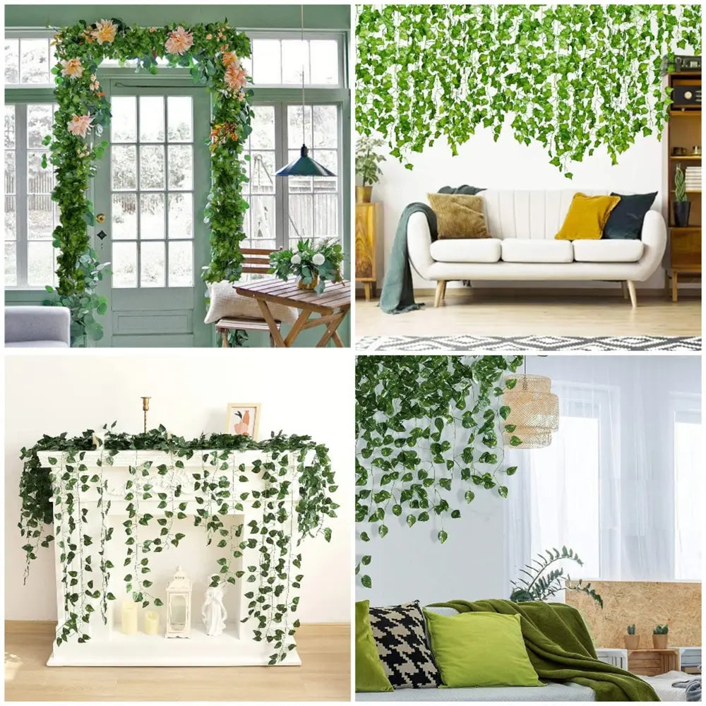 guirlande artificielle feuilles lierre vert décoration jardin intérieur fête mariage extérieur plante vigne
