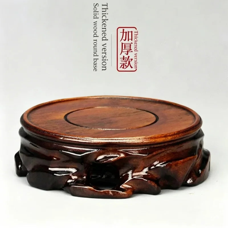 support plante bois sculpté vase décoration intérieure pot fleurs bouddha pierre rare asiatique traditionnel