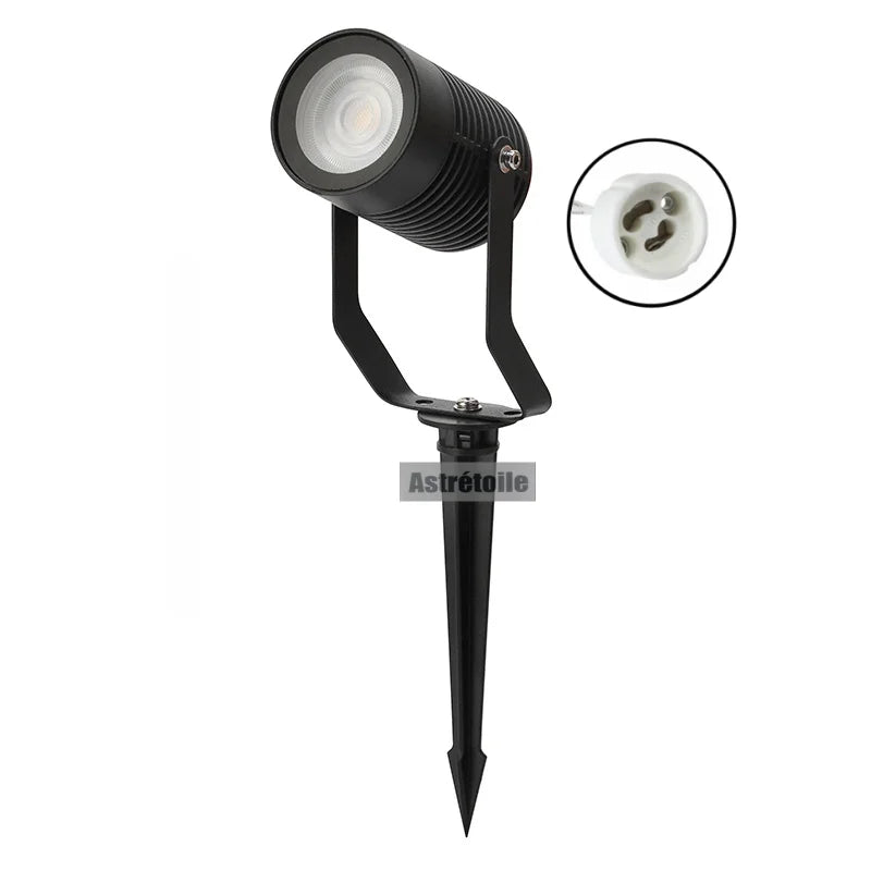projecteur solaire moderne noir ip65 led alimentation électrique cable blanc