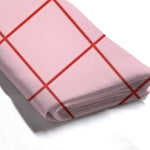 rideau douche moderne rose motif grille rouge minimaliste tissu polyester opaque