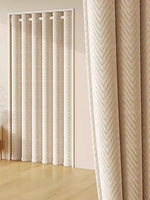 rideau chevron gris polyester moderne tringle isolation thermique soundproof chambre boutique