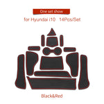 tapis sol voiture hyundai i10 noir rouge antidérapant moderne adhésif