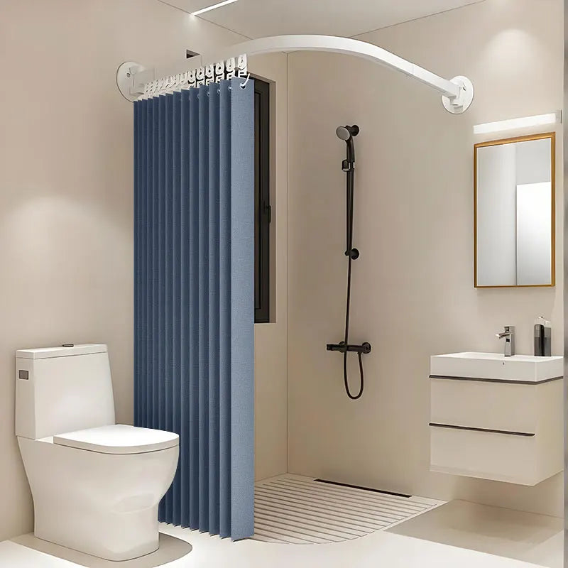 rideau douche pliable polyester tufté blanc gris bleu noir plis verticaux opaques moderne minimaliste