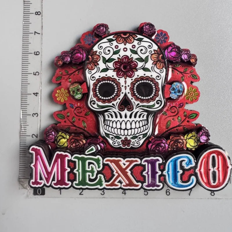 aimants réfrigérateur mexicains sombreros guitares cactus motifs floraux animaux exotiques souvenirs traditionnels multicolores