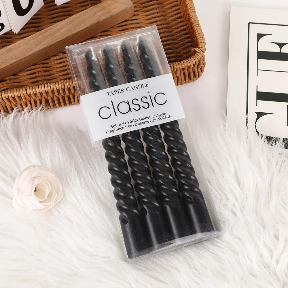 bougies spirales classiques noires violets vertes blanches roses maison mariage