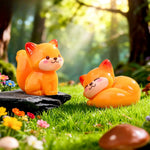 figurines chats orange résine cartoon décoration maison jardin poupées accessoire miniature collectionnéestituição: solution fournie