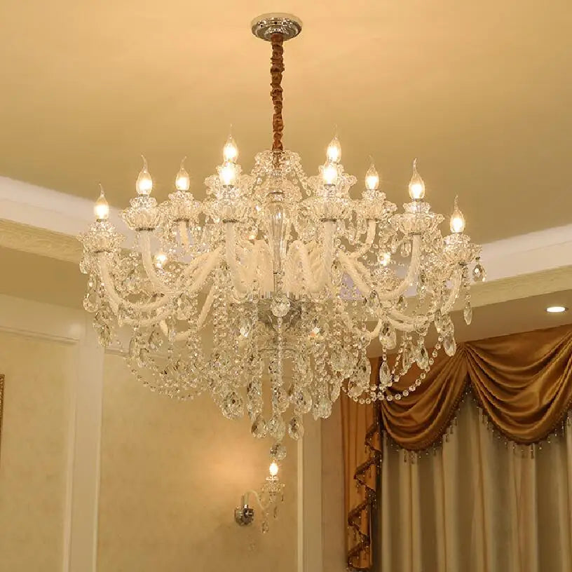 lustre cristal transparent classique suspension ornements décoratifs haute luminosité semi encastrée
