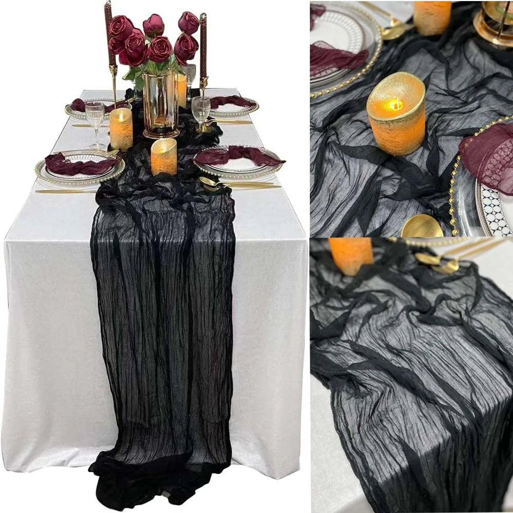 ruban table noir classique rayures fines opaque fête noël halloween mariage coachella indépendance