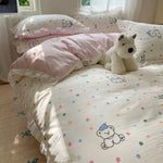 ensemble literie floral moderne housse couette taies oreiller drap motifs animaux enfants machine laver