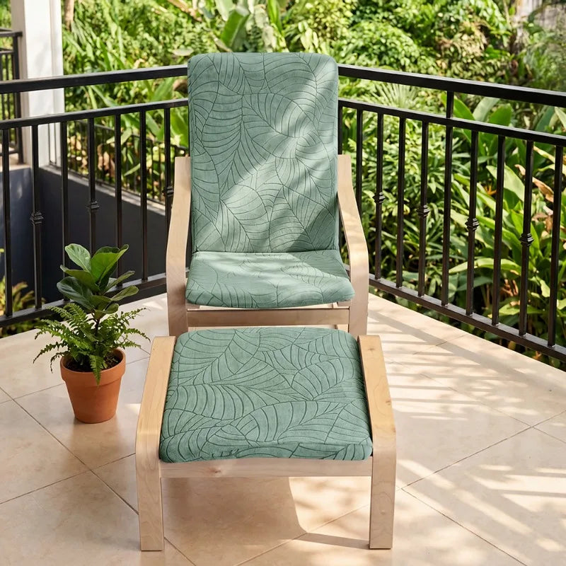 housses chaise coussin repose pieds vert pastel imprimé feuilles moderne polyester extensiblesextérieur mariage banquet