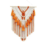tapisserie macramé boho chic beige motifs géométriques franges moderne suspension maison