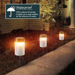 lampe solaire rouge blanche ornement doré moderne extérieur jardin décoration festive LED