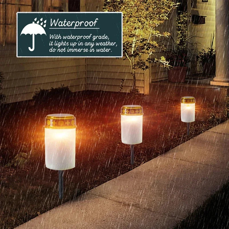 lampe solaire rouge blanche ornement doré moderne extérieur jardin décoration festive LED