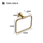 ensemble accessoires salle bain doré métal brossé porte serviette savon distributeur moderne