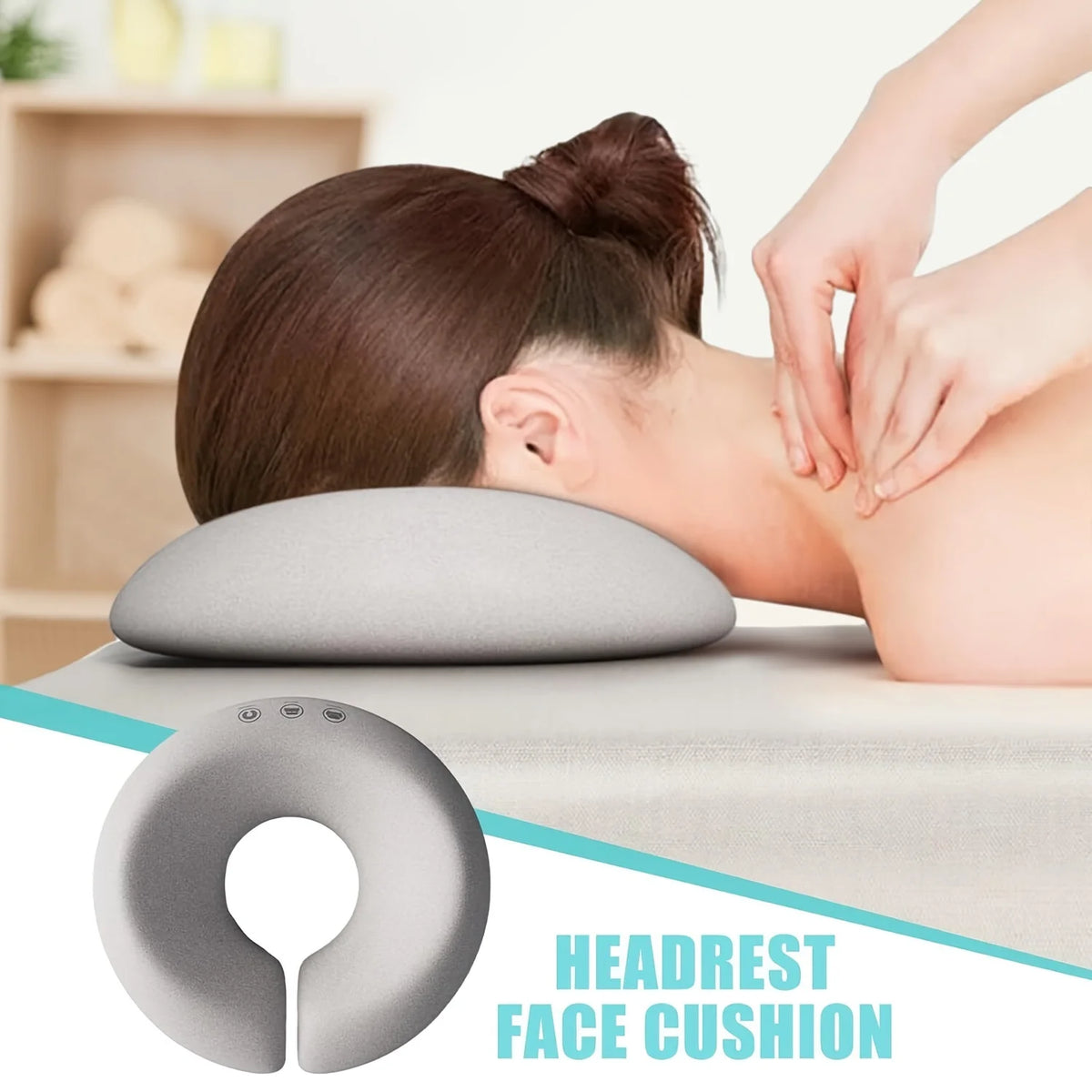 oreiller mousse mémoire forme rond coussin tête face support gris moderne