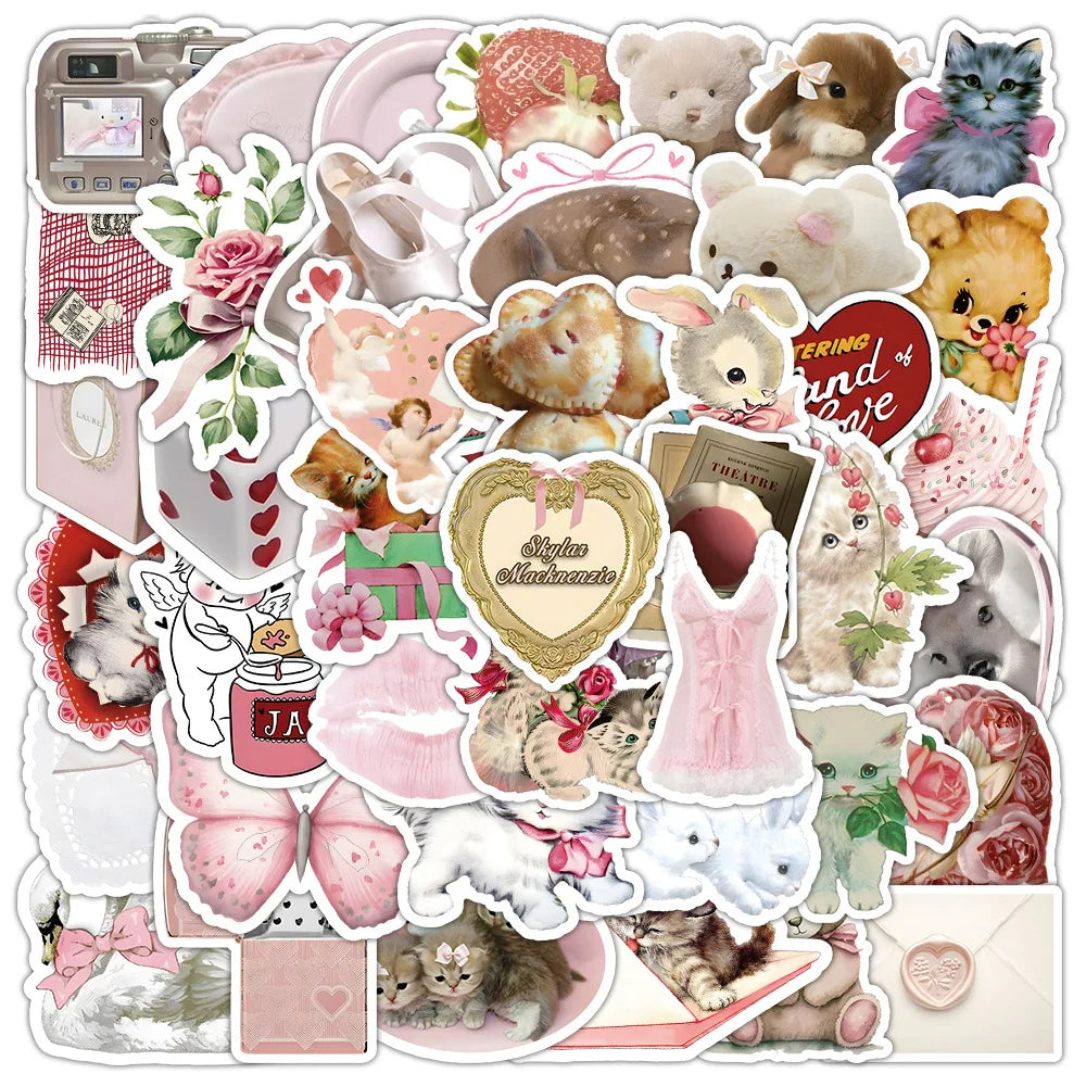 Stickers adhésifs waterproof réutilisables motifs fleurs animaux coeurs 10pc 30pc 50pc 100pc