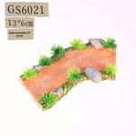 miniature route résine gris vert blanc jaune texture rugueuse décoration jardin féerique bricolage accessoire