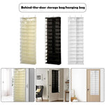 sac rangement suspendu transparent moderne 12 compartiments noir beige clair