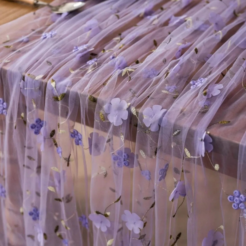 serviette table transparente fleurs dorées violet rose clair romantique mariage décoration anniversaire saint valentin