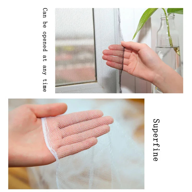 rideau anti moustiques blanc translucide maille fine facile installer adhésif fenêtre maison moderne