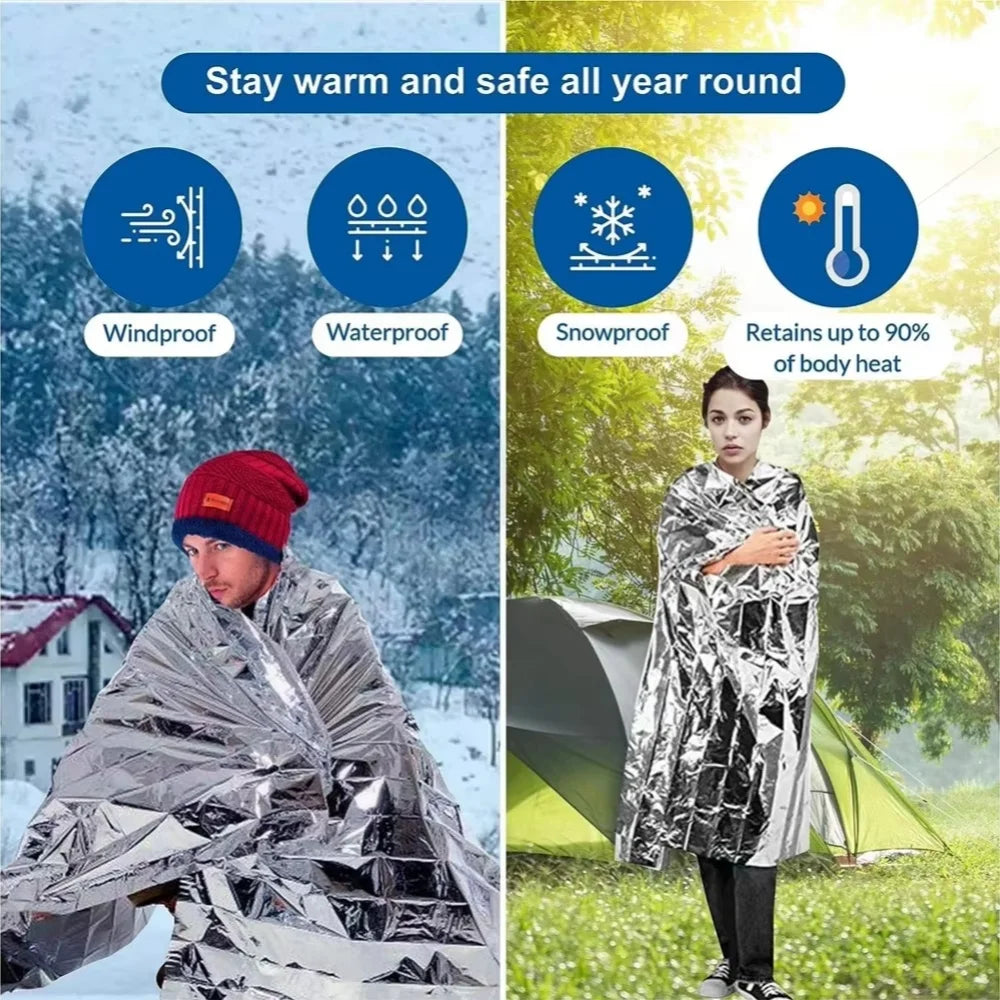 couverture survie urgence réfléchissante thermique imperméable multi couleurs utilitaire outdoor