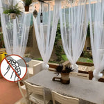 rideau anti insectes extérieur panneaux polyester blanc transparent jardin bohème decorationextérieur