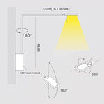 lampe murale moderne noir lisse fixée interrupteur tactile led base