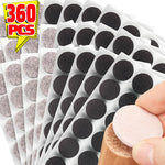protecteurs meubles feutre adhésifs noir gris clair 30x30mm 28mm ronds carrés pratique utilitaire 18pièces